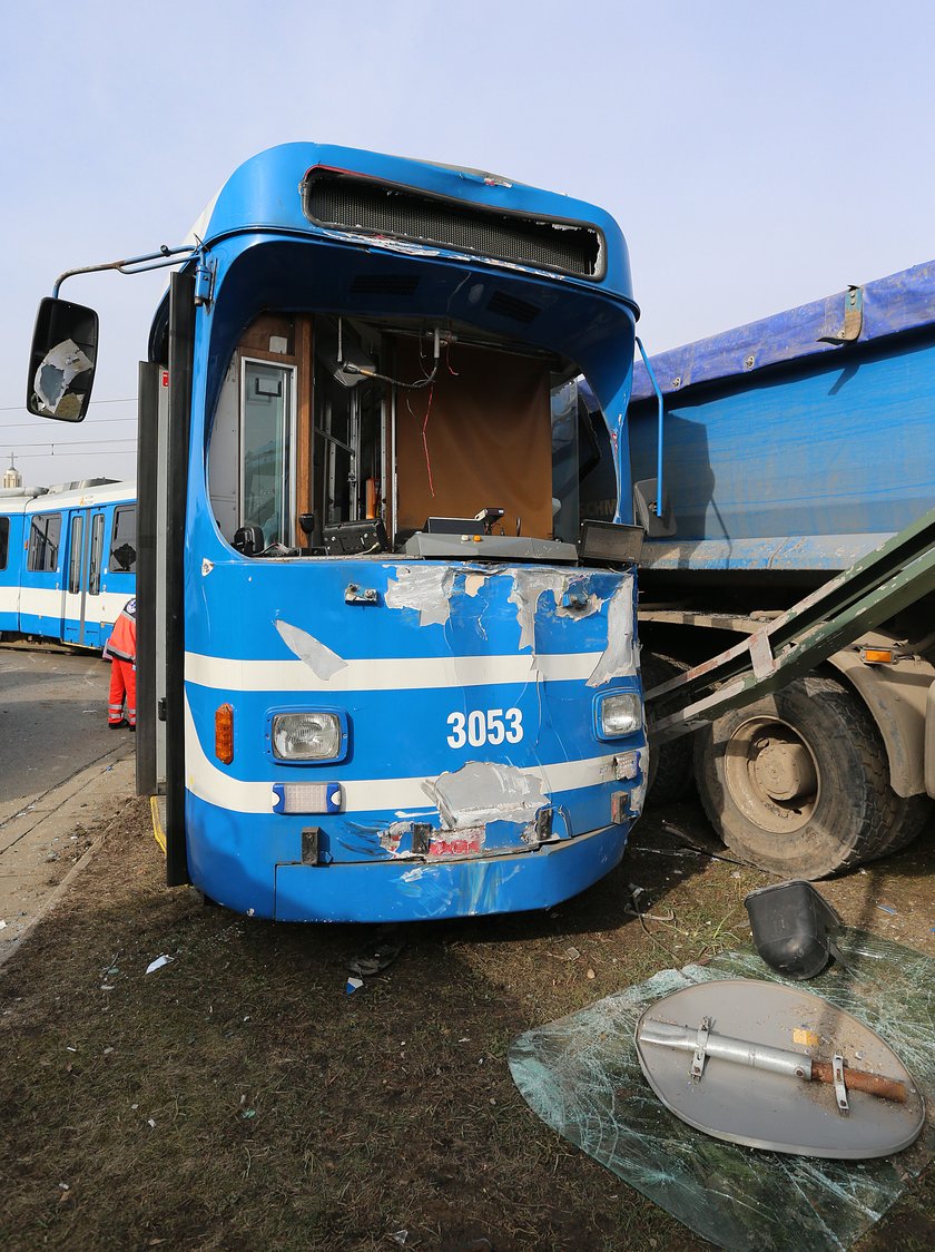 Zmiażdżony tramwaj