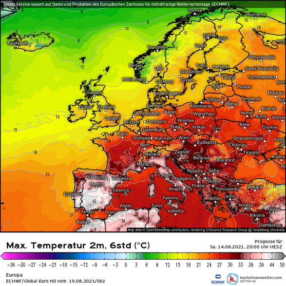 Włochy i Hiszpania będą najgorętszymi krajami w Europie. Prognoza maksymalnej temperatury na sobotę