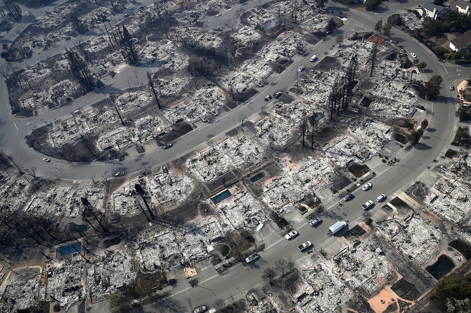 A wine country neighborhood was leveled by the fires ravaging California — here are the photos