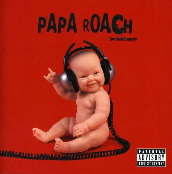 Okładka płyty "Lovehatetragedy" Papa Roach (2002)