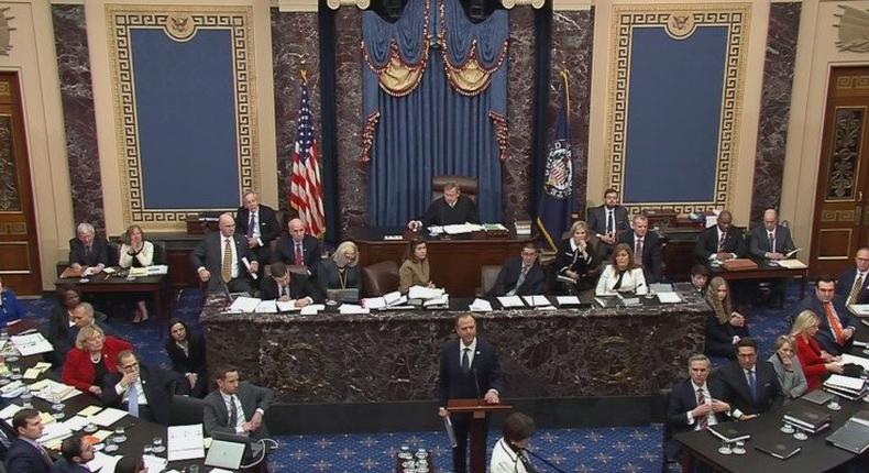 Senate Chamber Trump impeachment trial