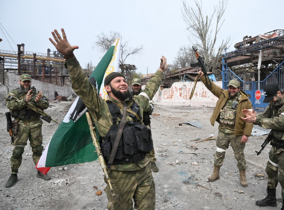 Čečenski dobrovoljci bataljona Ahmat u Marijupolju