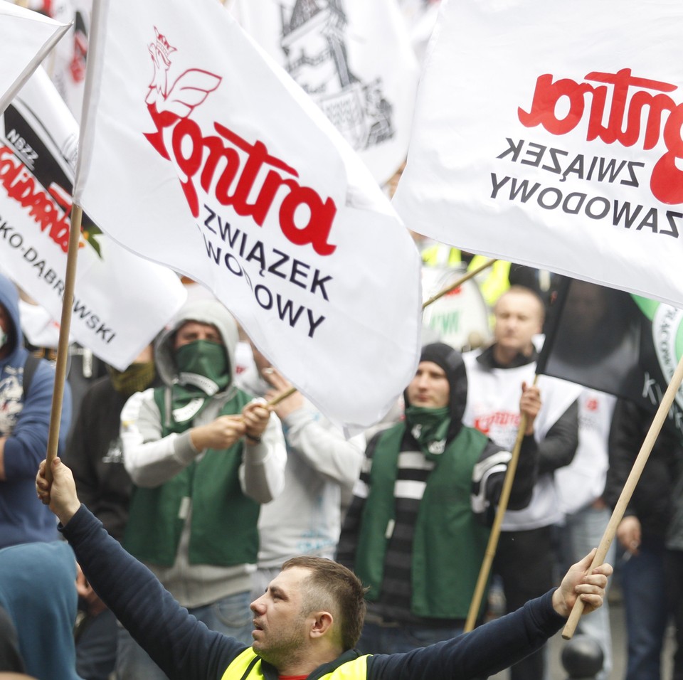 KATOWICE PROTEST GÓRNICZYCH ZWIĄZKÓW ZAWODOWYCH (manifestacja górniczych związkowców)