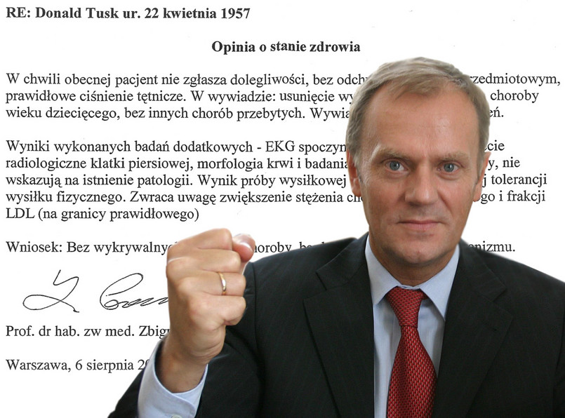 Donald Tusk to okaz zdrowia