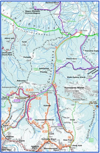mapa trasy narciarskiej -  Dolina Chochołowska / Fot. 'Tatry na nartach. Przewodnik skiturowy'