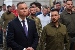 Prezydent Polski Andrzej Duda i prezydent Ukrainy Wołodymyr Zełenski, 9 lipca 2023 r.