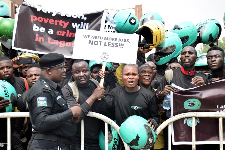 Max and Gokada protesters in Lagos (The Cable)