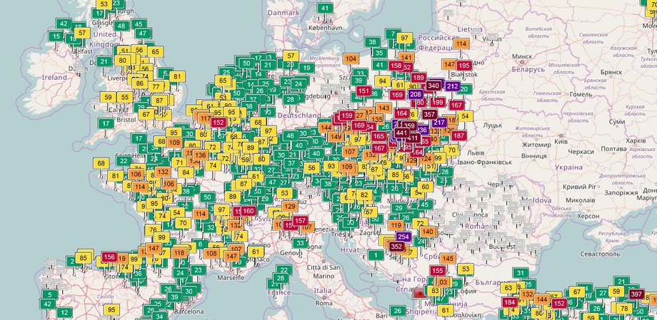 Zanieczyszczenie powietrza w Europie