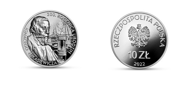 8 marca br. srebrną monetą NBP będzie świętować 200. rocznicę urodzin Ignacego Łukasiewicza