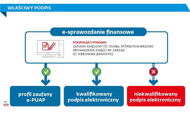 Właściwy podpis w e-sprawozdaniu