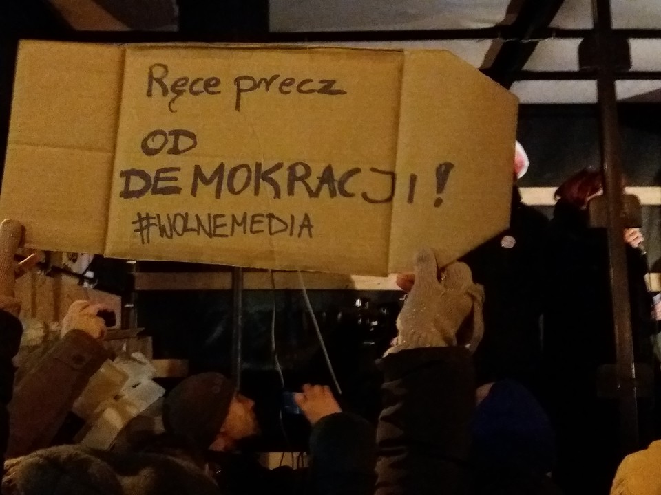 Protest pod Sejmem w Warszawie