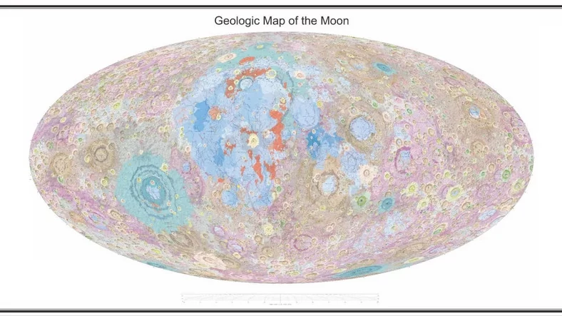 Mapa geologiczna Księżyca opracowana przez Chiny