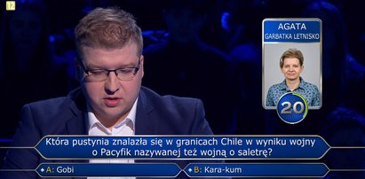 "Milionerzy" – Piotr poległ na pytaniu o pustynię w Chile. Siostra nie pomogła