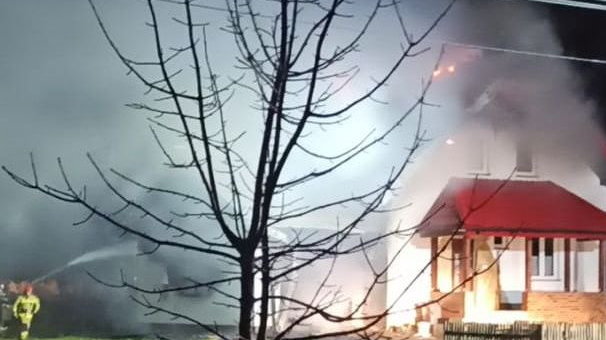 Pożar domu we wsi Janowiec