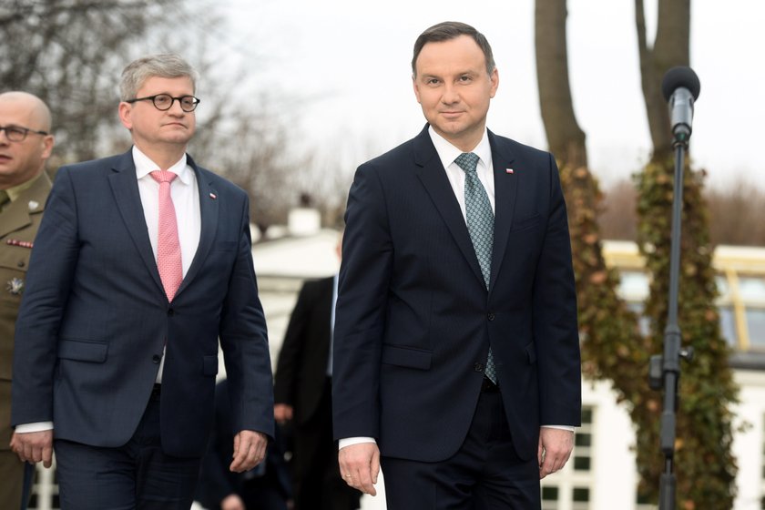 Prezydent Andrzej Duda i szef BBN Paweł Soloch