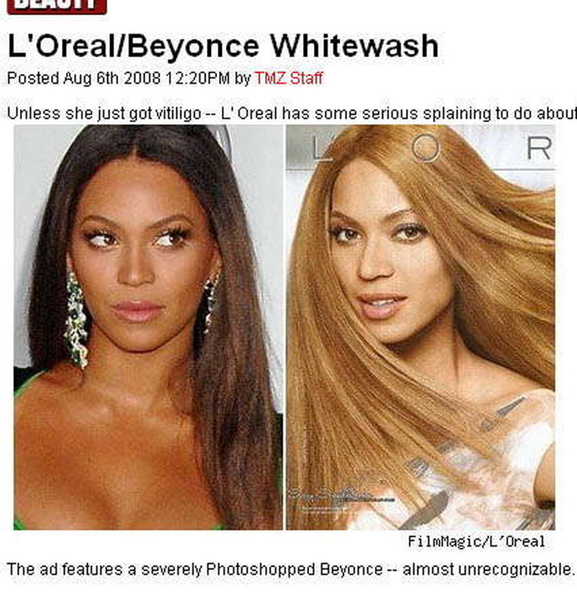 Bo twarz Beyonce była zbyt czarna?