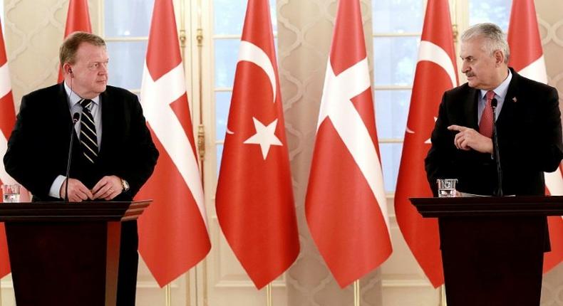 On March 12, 2017, Danish Prime Minister Lars Lokke Rasmussen (L) called on his Turkish counterpart Binali Yildirim (R) to delay a visit planned for later this month because of tensions between Ankara and the neighbouring Netherlands