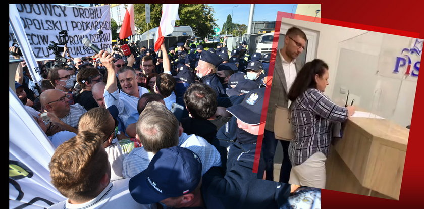 Gorąco na Nowogrodzkiej! Przepychanki z policją, Renata Beger penetrowała siedzibę PiS