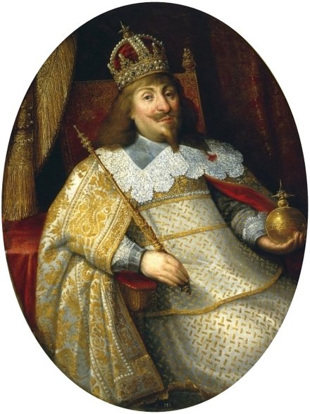 Władysław IV w stroju koronacyjnym, przed 1635 r, portret autorstwa Bartłomieja Milwitza