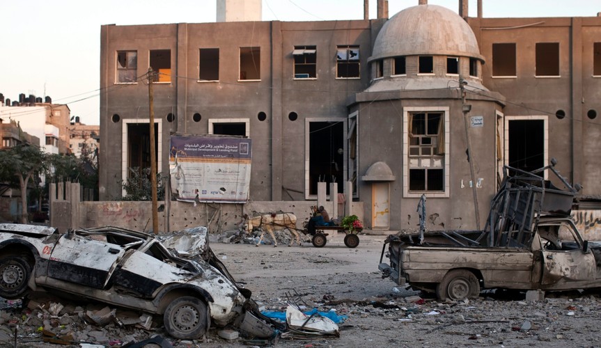 Zniszczenia w Strefie Gazy po izraelskim nalocie