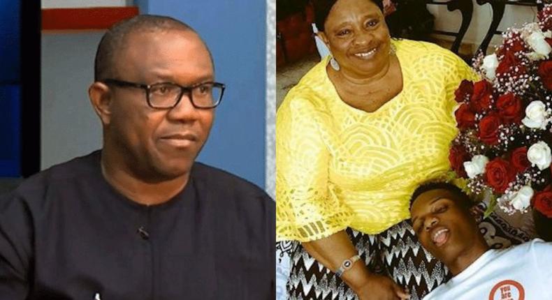 Peter Obi commiserates with Wizkid over mother's death.