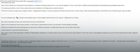 Mejl koji je Snežana Dakić slala Jeleni Tinskoj