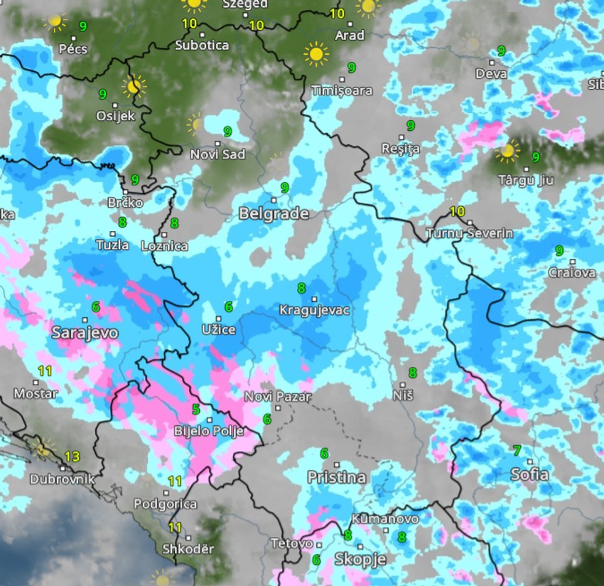 Kiša u 8 sati ujutru