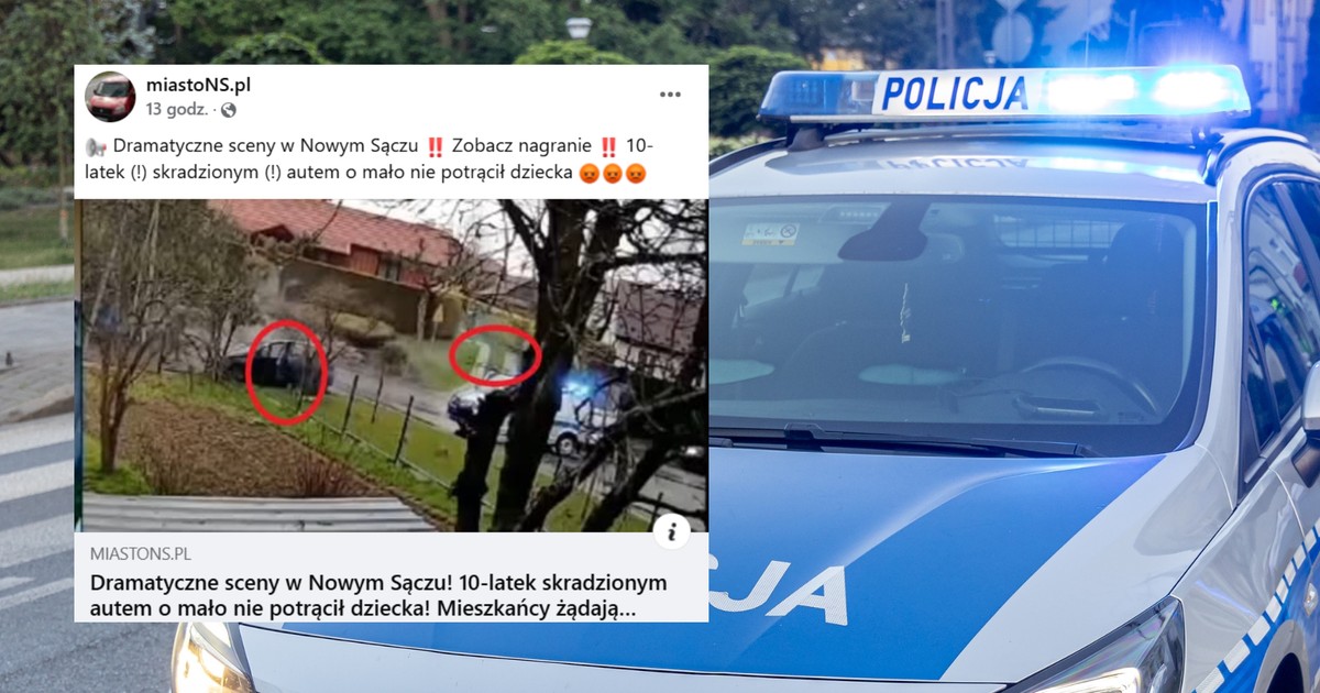 Rajd 10-latka ulicami Nowego Sącza. Jechał skradzionym samochodem