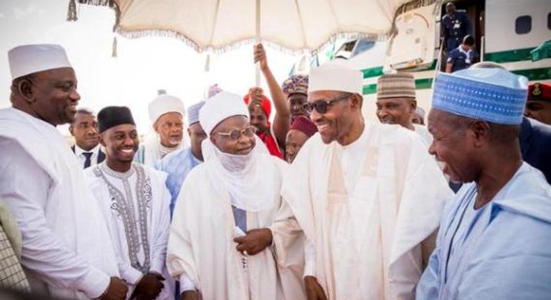 President Buhari receives some of his loyalists in Katsina.