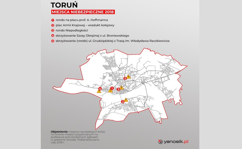 5 najbardziej niebezpiecznych miejsc w Toruniu