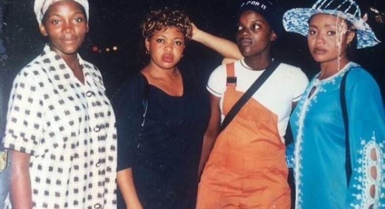 Throwback photo L-R Genevieve Nnaji, Jennifer Eliogu, Empress Njamah, Ndidi Obi 