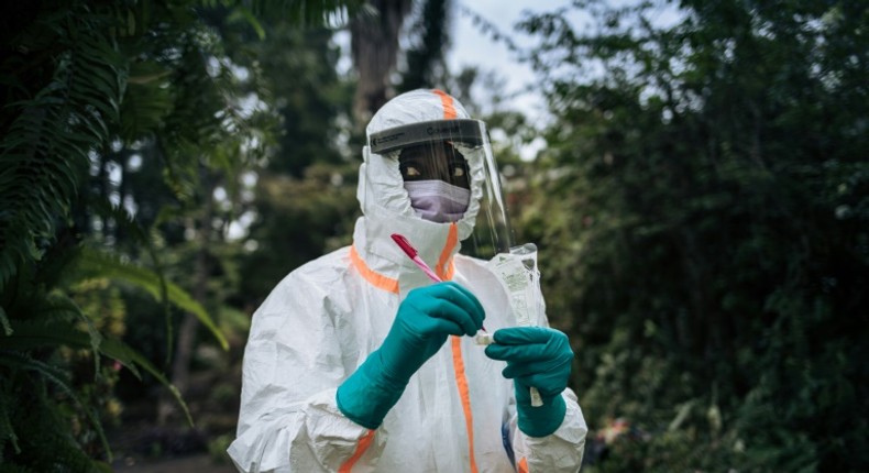 Virus testing in Goma, capital of eastern DR Congo's North Kivu province