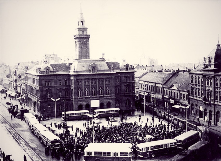 Svečana zamena tramvaja autobusima 1958. godine