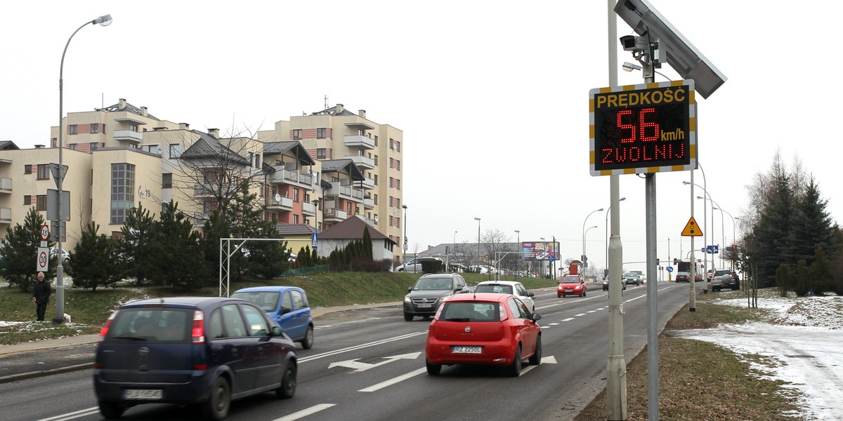 Prewencyjny radar na ul. Niepodległości w Rzeszowie