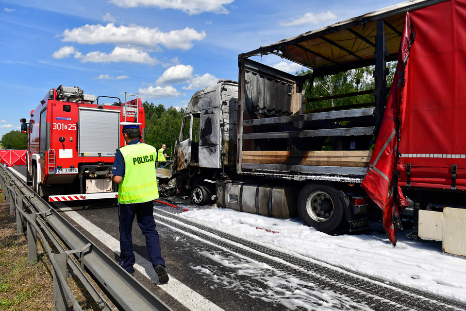 Karambol na A6 pod Szczecinem