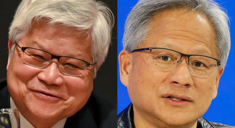 TSMC CEO CC Wei (left) called Nvidia CEO Jensen Huang (right) the 'three trillion guy.'Sam Yeh/AFP/Getty Images, Slaven Vlasic/Getty Images for The New York Times