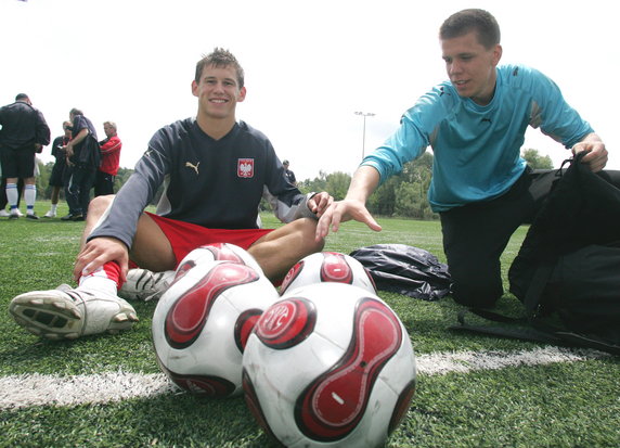 Grzegorz Krychowiak i Wojciech Szczęsny na zgrupowaniu przed MŚ U-20 2007