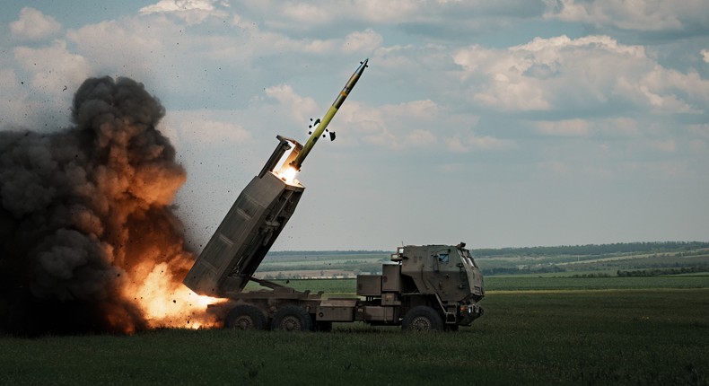 A M142 HIMARS launches a rocket on the Bakhmut direction on May 18, 2023 in Donetsk Oblast, Ukraine.Photo by Serhii Mykhalchuk/Global Images Ukraine via Getty Images