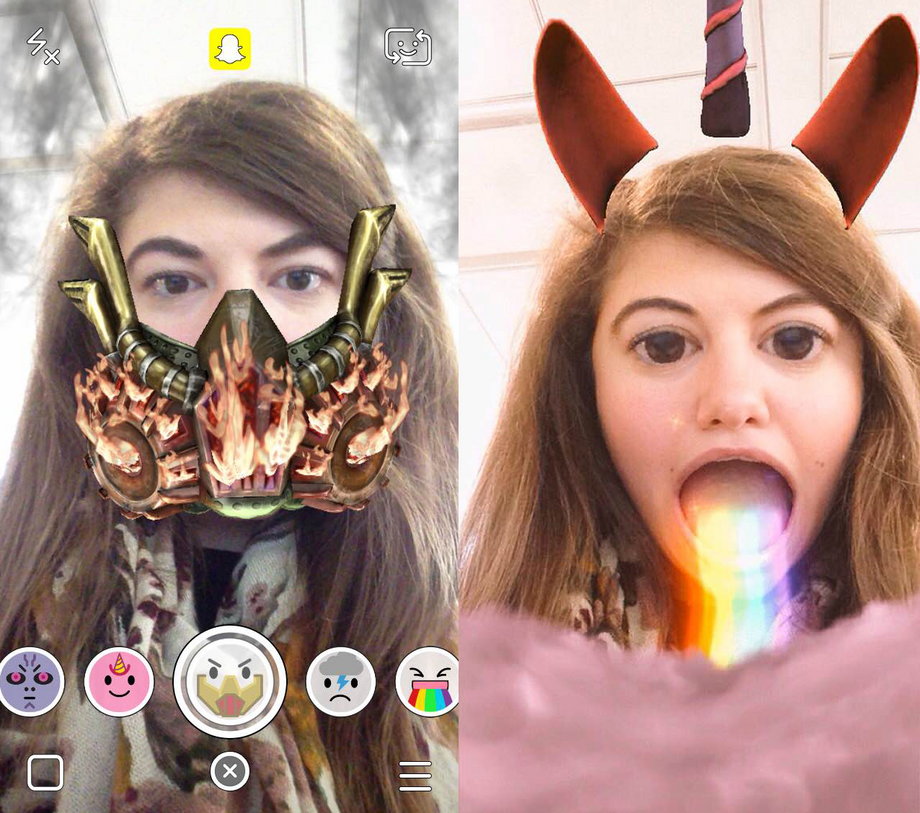 An example of Snapchat's AR filters.