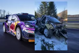 Auto WRC spadło w przepaść. Kierowcy sami wyszli z wraku 