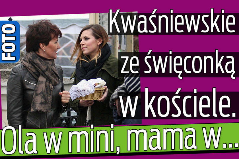 Kwaśniewskie ze święconką w kościele. Ola w mini, mama w... FOTO