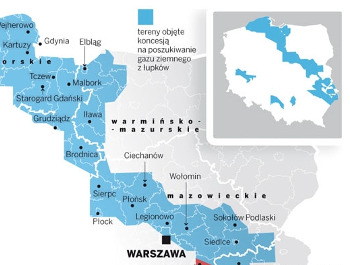 Mapa gaz łupkowy do boxa