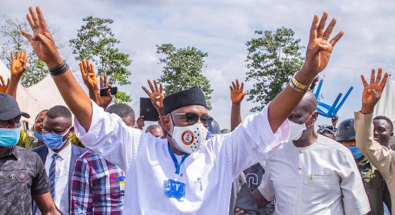 Governor Rotimi Akeredolu, 64, is eyeing a second term in office [Twitter/@RotimiAkeredolu]