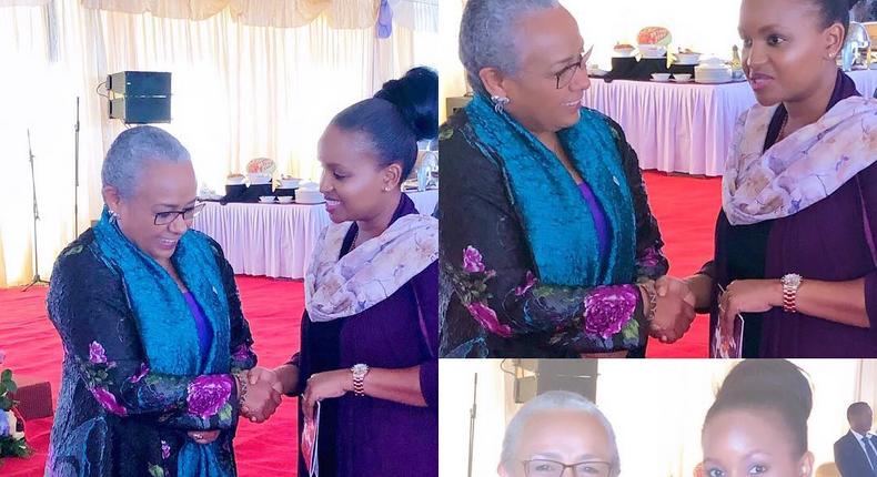 Grace Mslame with Margret Kenyatta. Grace Msalame speaks after surgery