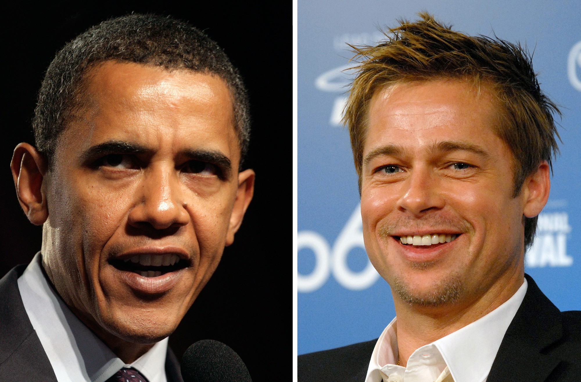 Barack Obama (vľavo) a Brad Pitt