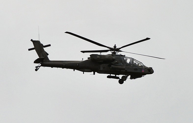 Helikopter, podczas ćwiczeń SABER STRIKE-15 na Poligonie Drawskim <br><br>fot. (mb/mr) PAP/Marcin Bielecki