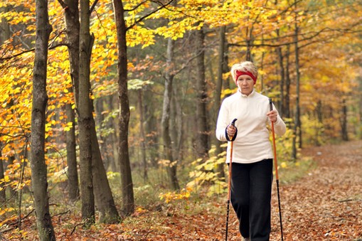 nordic walking, park