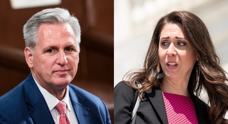 House Minority Leader Kevin McCarthy and Republican Rep. Jaime Herrera Beutler of Washington.Tom Williams and Bill Clark/CQ-Roll Call via Getty Images