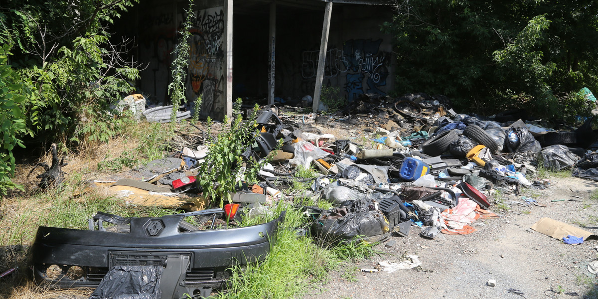 W centrum Białołęki straszy dzikie wysypisko śmieci, zaledwie 600 metrów od urzędu dzielnicy
