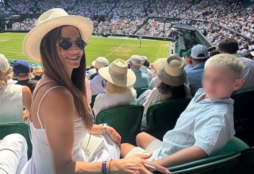 Marija Karan sa sinom na Vimbldonu